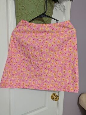 Lilly Pulitzer Pink Floral Mini Skirt